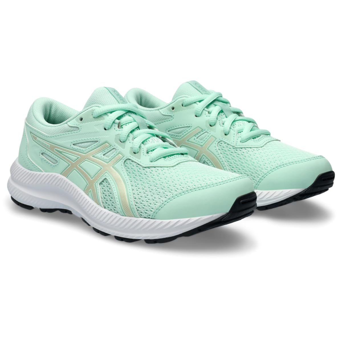 ASICS Kid's Contend 8 Grade School Running Shoes, 4, Mint Tint/Champagne