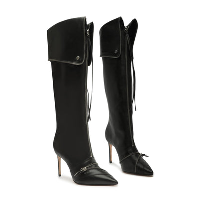 SCHUTZ Women's Arla Up Knee High Boot, Black, 8.5