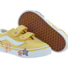 Vans Kids Old Skool V Flower (Infant/Toddler) Sneaker, Yellow, 4 US Unisex