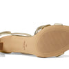 Cole Haan Adella Braided Sandals for Women – Medium Width – Open Almond Toe – PU Midsole – Sculpted Heel Gold Leather 7.5 B - Medium