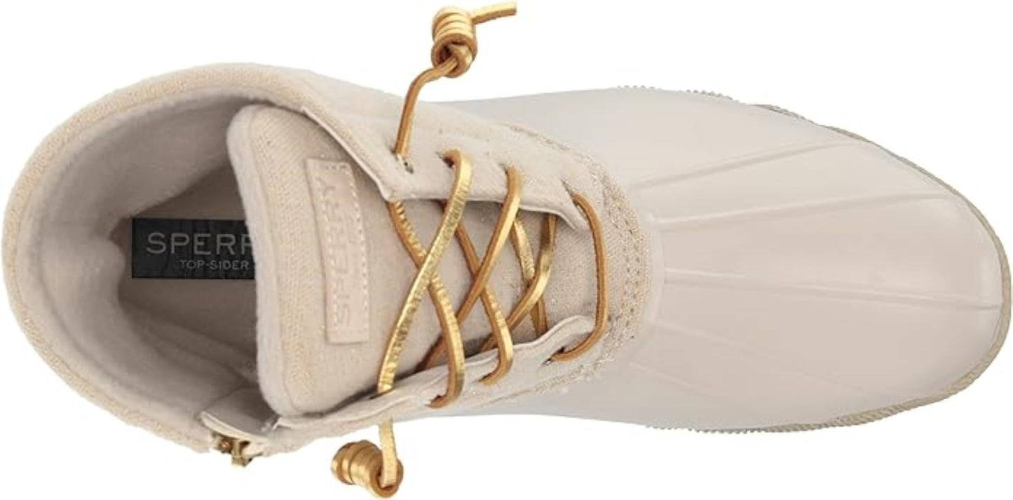 Sperry Women's Saltwater Snow Boot, Ivory Sparkle, 7 M US