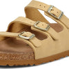Birkenstock Florida Fresh Vegan Birkibuc Latte Cream Sandals