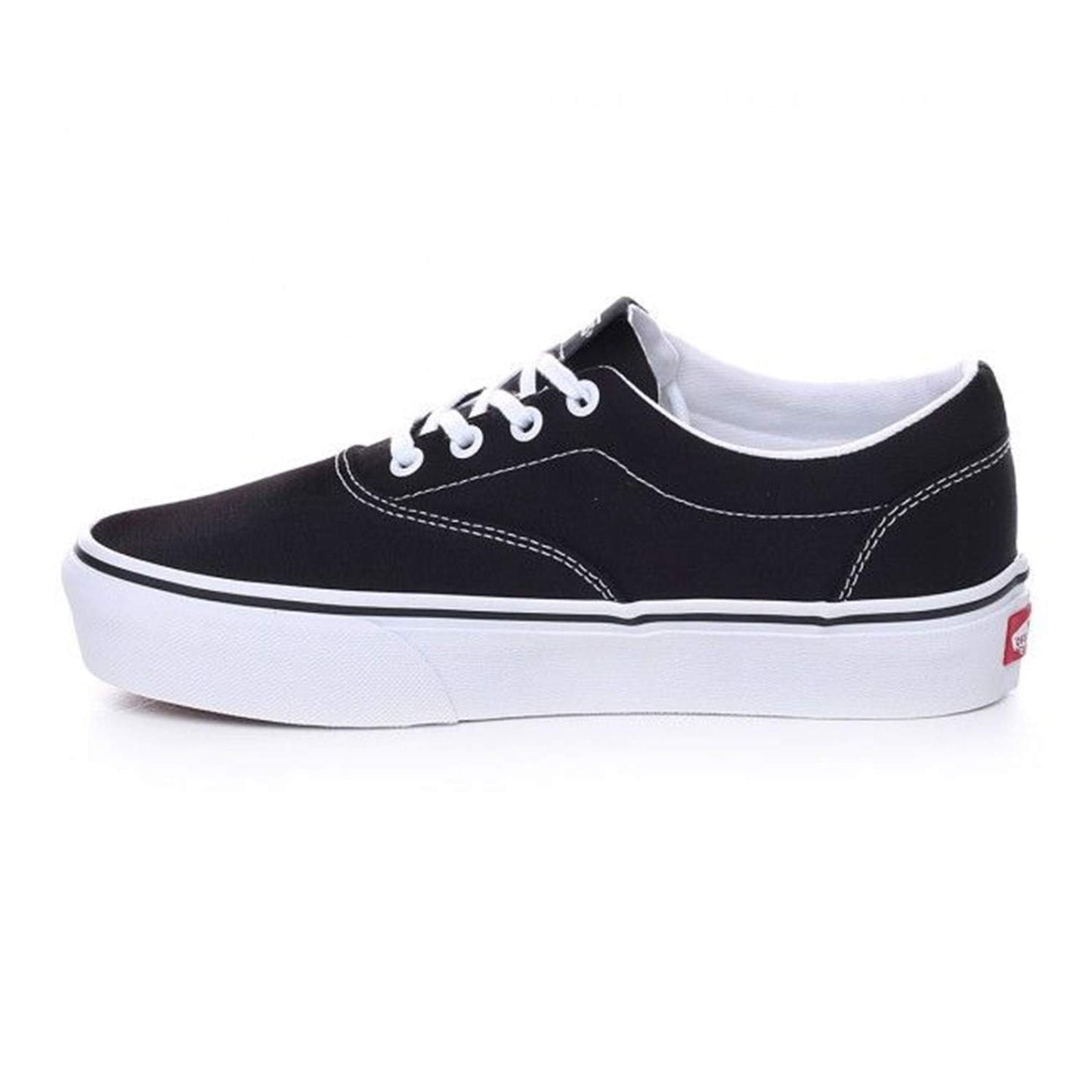 Vans Women's Doheny Platform Sneaker, Canvas Black White, 5.5