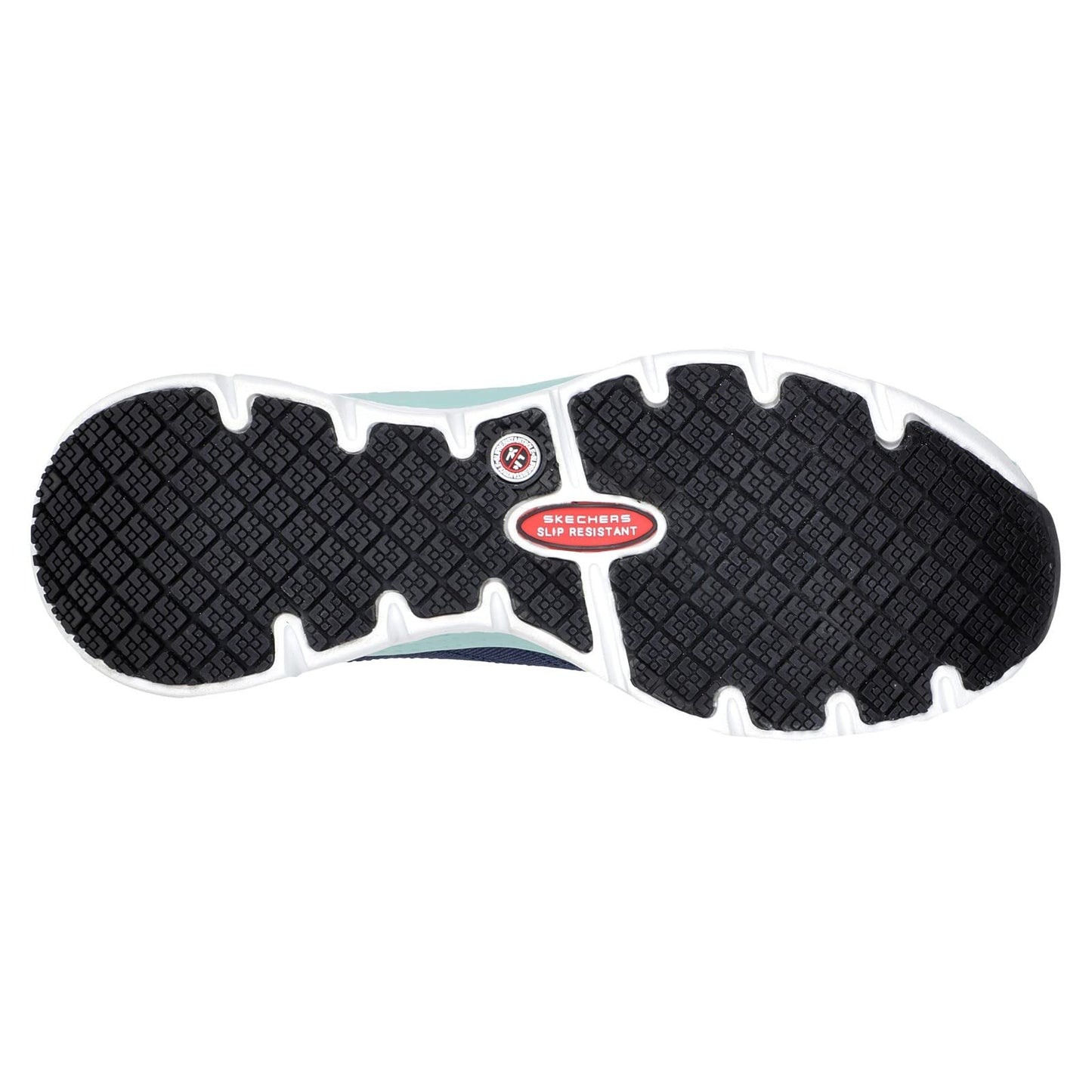 Skechers Work Arch Fit SR Composite Toe - Sneakers for Women - Padded Tongue - Rubber Traction Outsole Navy/Aqua 5.5 B - Medium