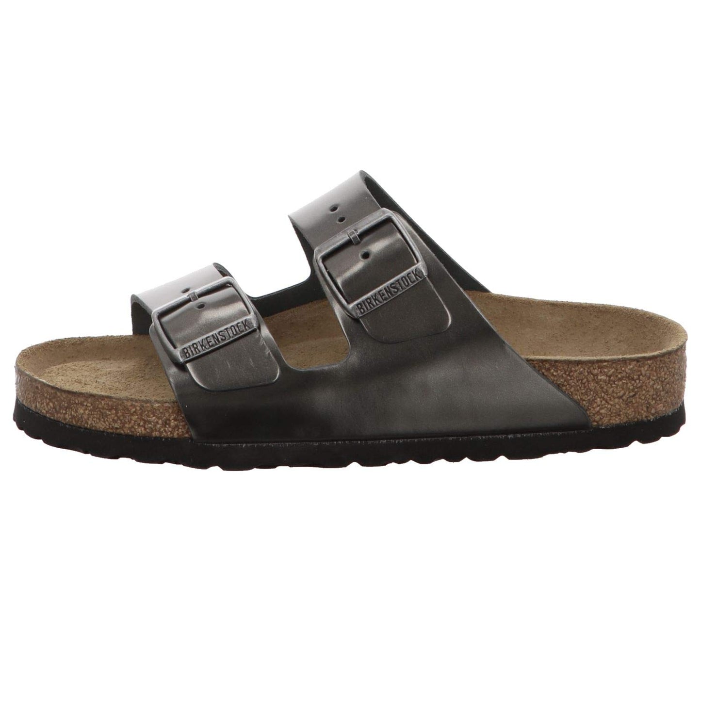 Birkenstock Arizona SFB Mules/Clogs Women Gold Mules Shoes, Grey Metallic Anthracite, 41