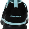 Skechers Sport Women's Loving Life Memory Foam Fashion Sneaker, Black/Turquoise, 10 M US