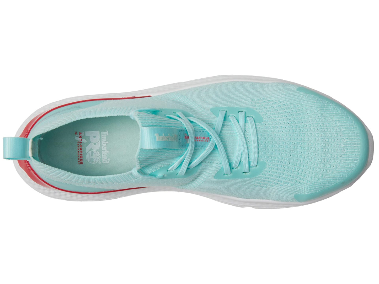 Timberland PRO® Setra Knit Composite Safety Toe Women’s Sneakers – Breathable Upper – Removable Insole Seafoam/Red 6.5 B - Medium