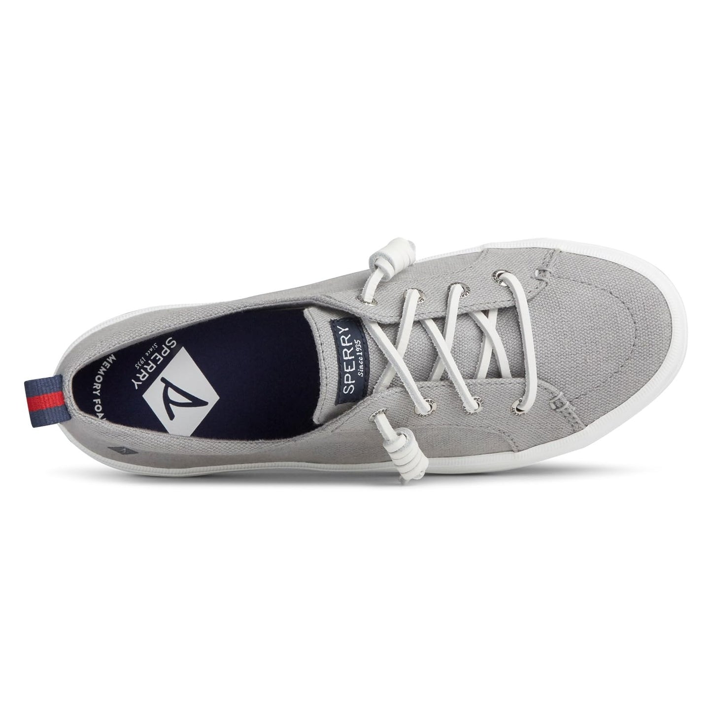 Sperry Women's Crest Vibe Platform Canvas Sneaker, Grey, 6.5 M US