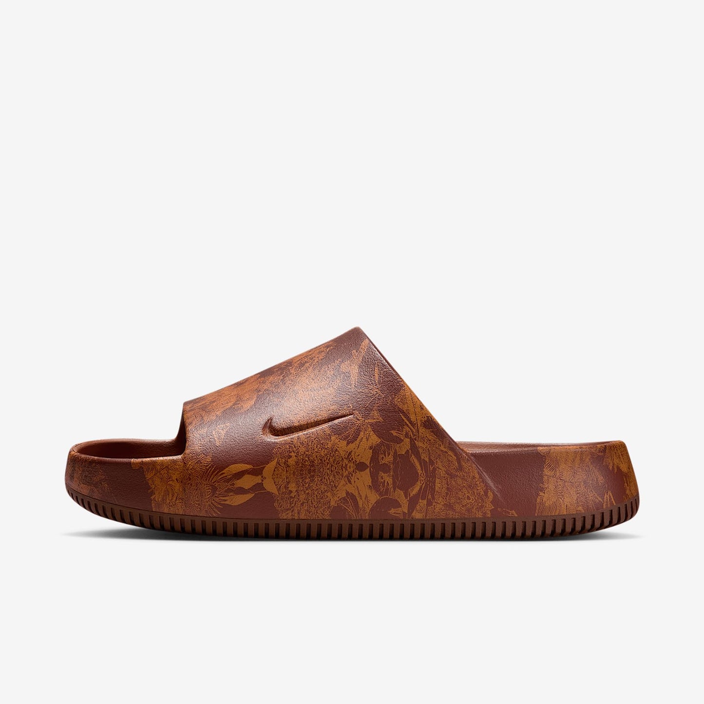 Nike Calm Printed Men's Slides (HQ1125-200, Cinnamon/Monarch) Size 8