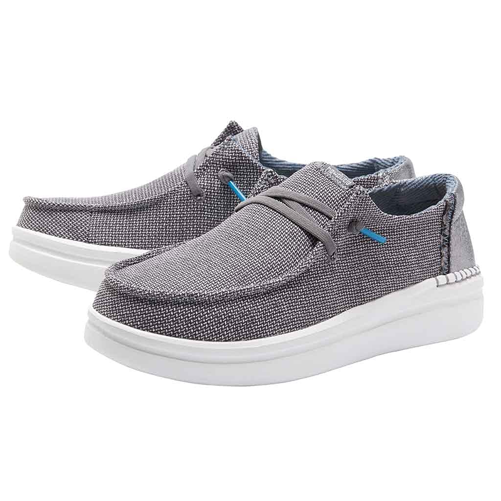 Hey Dude Women's Wendy Rise Stone Size 7 | Women’s Shoes | Women’s Lace Up Loafers | Comfortable & Light-Weight