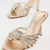 SCHUTZ Women's Capri Heeled Sandals, Platina/Silver, 8.5 Medium US