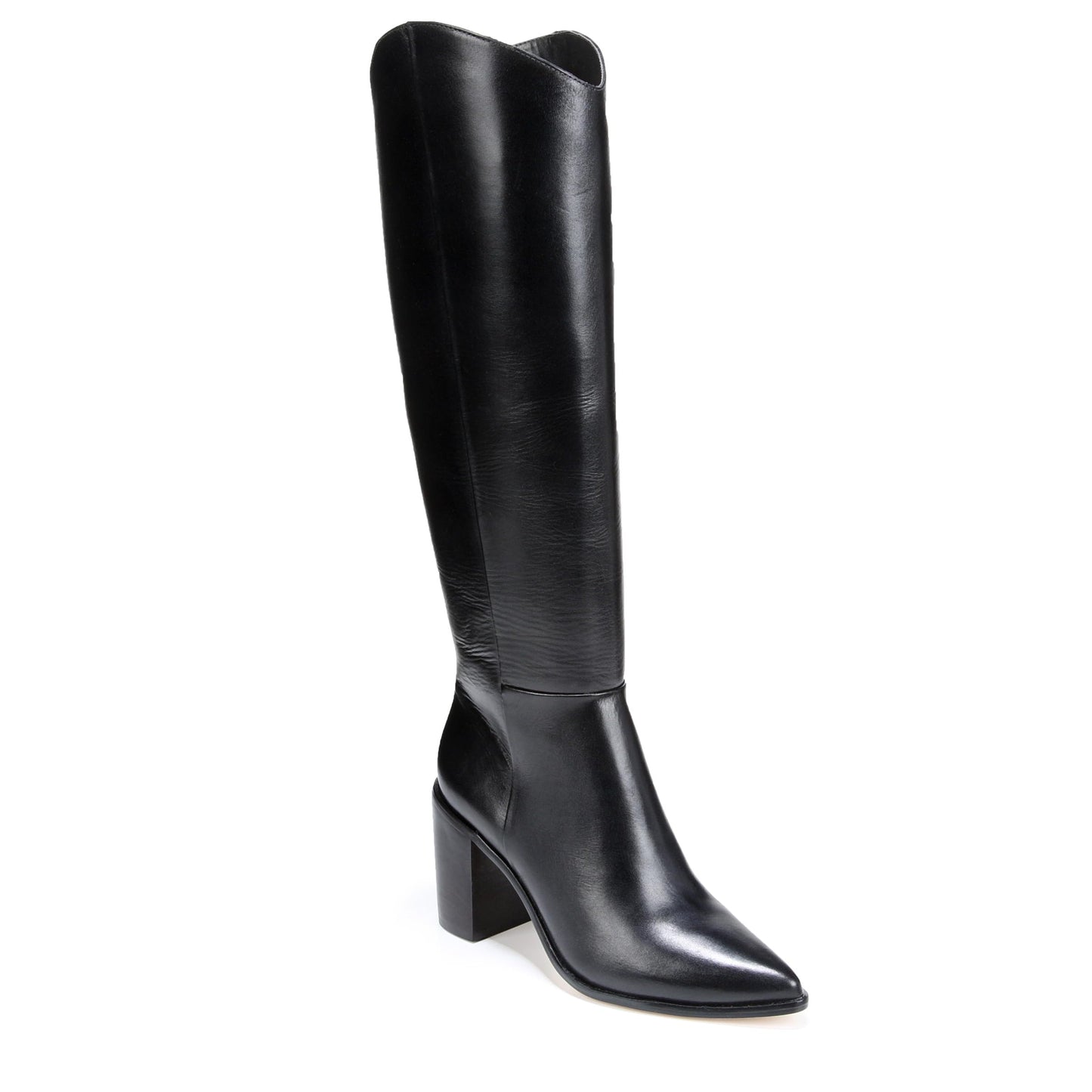 Franco Sarto SARTO Womens Ticada Pointed Toe Knee High Boot Black Smooth Leather 7.5 M