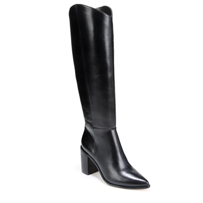 Franco Sarto SARTO Womens Ticada Pointed Toe Knee High Boot Black Smooth Leather 7.5 M