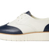 Cole Haan Womens Grand City Platform Oxford, Ivory and Navy Blazer/Ivory, 9 Medium
