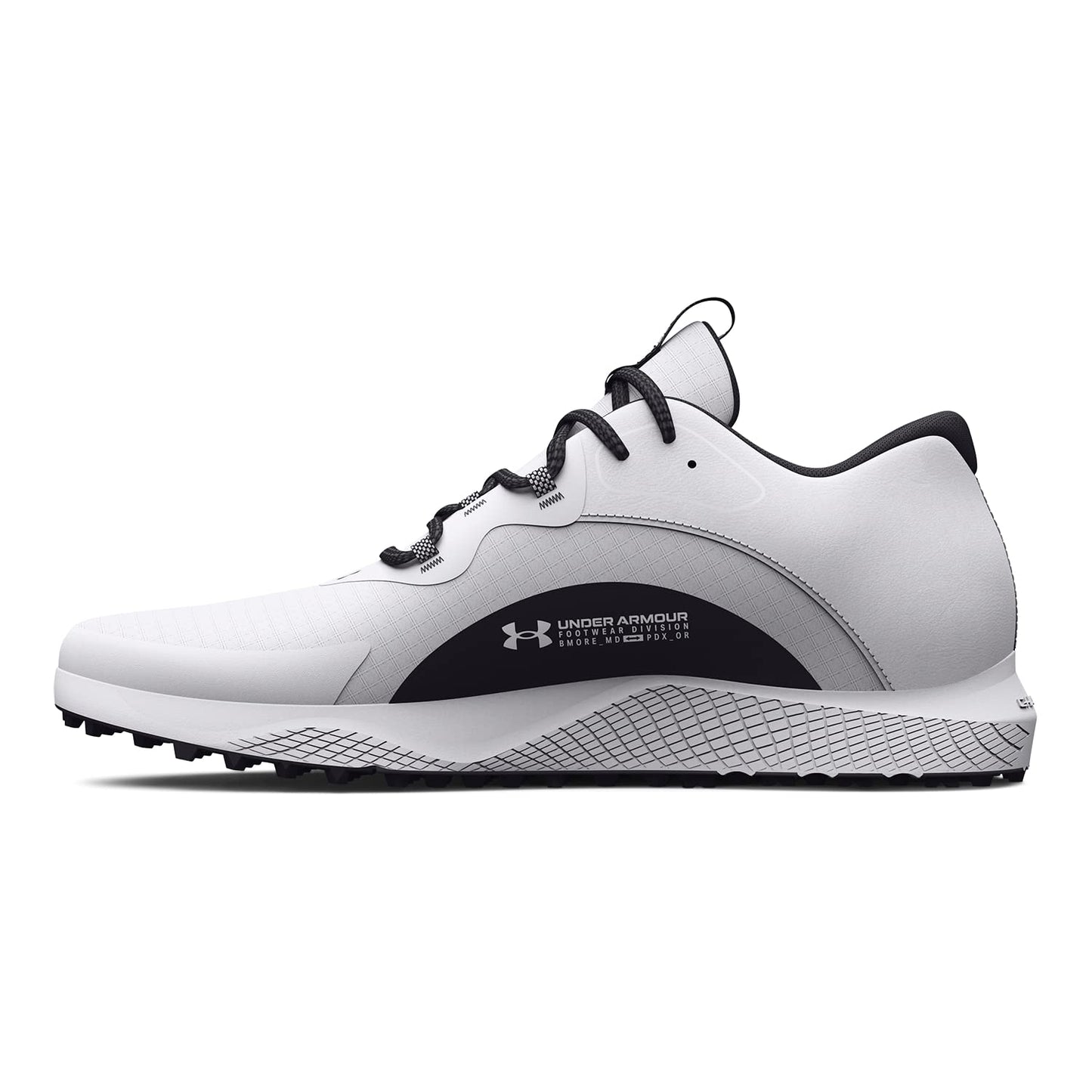 Under Armour Men's Charged Draw 2 Spikeless Cleat, (100) White/Black/Black, 8, US
