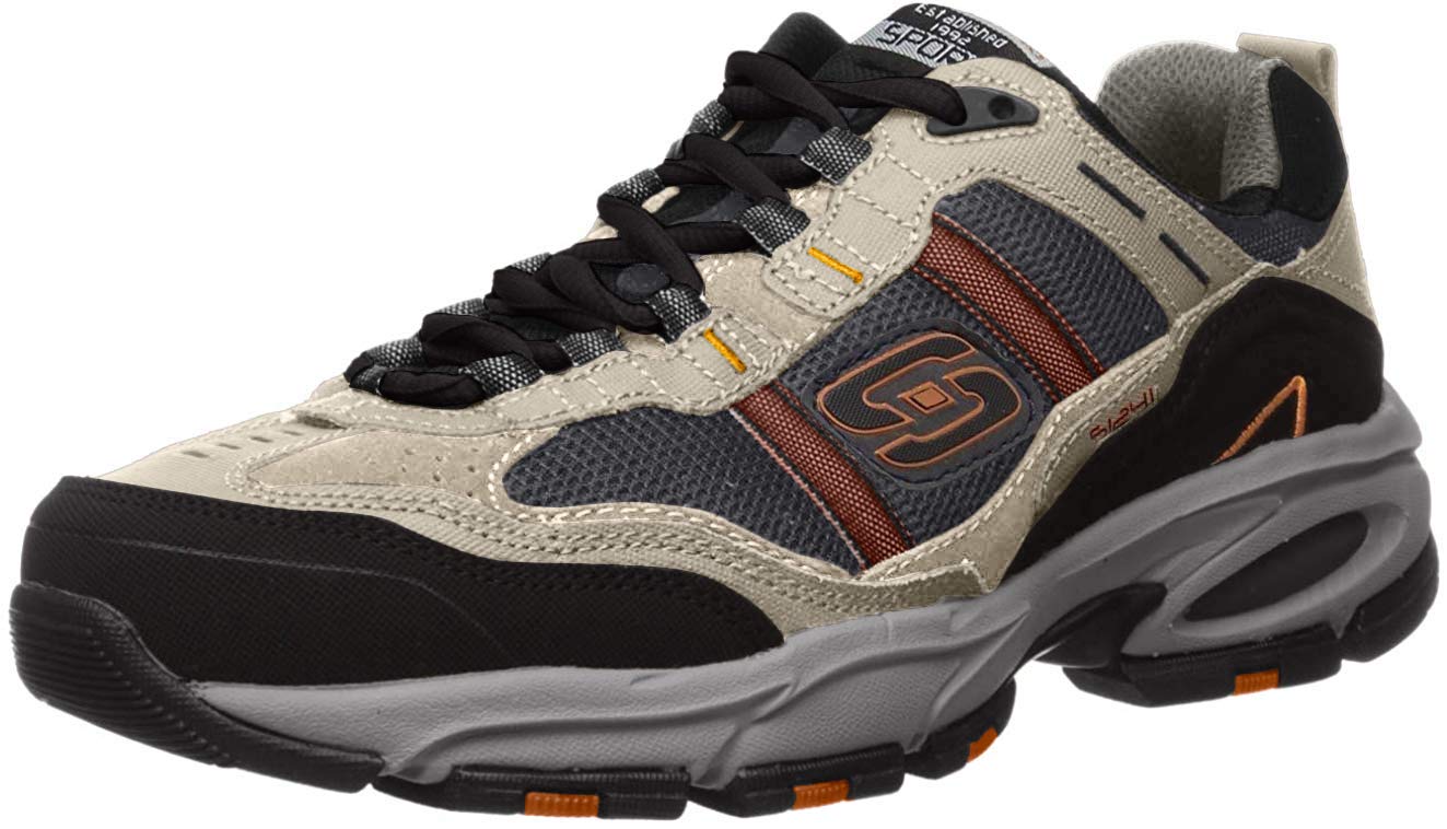 Skechers Sport Men's Vigor 2.0 Trait Memory Foam Sneaker, Taupe/Black, 11 M US