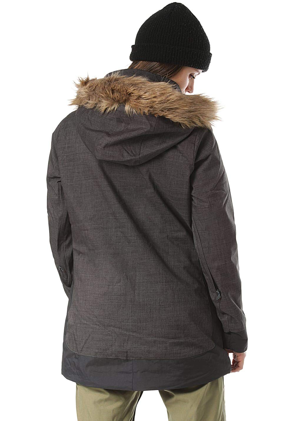 Burton Women's Lelah Snowboarding Jacket (True Black Heather/True Black, Large)