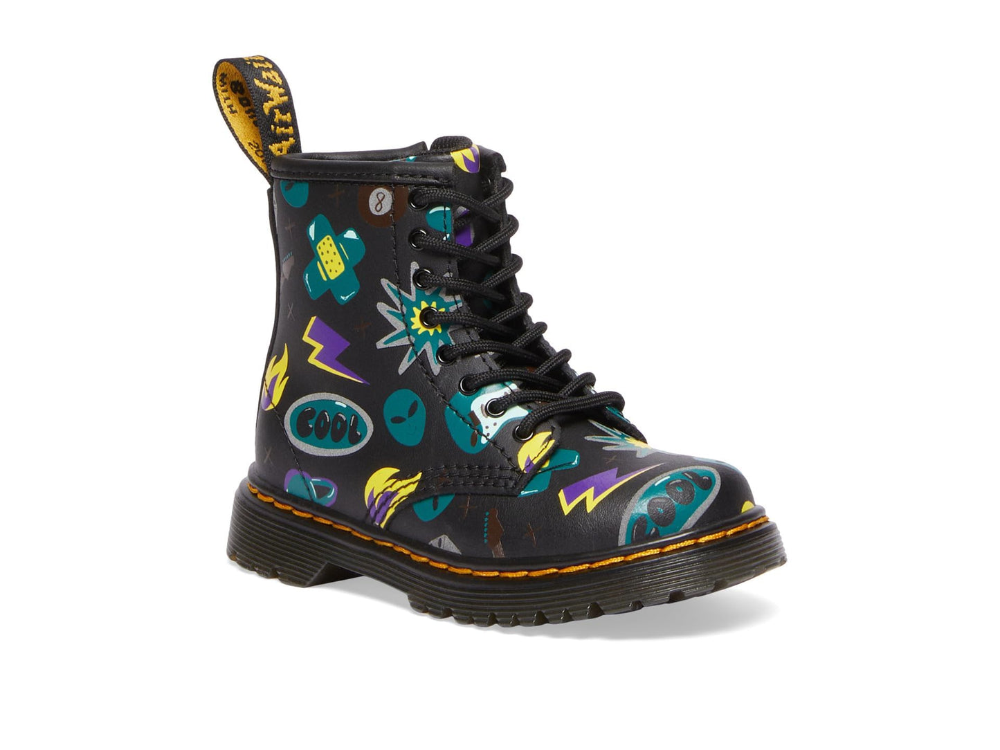 Dr. Martens Baby Boy's 1460 (Toddler) Black Sticker Print 8 UK (US 9 Toddler) M