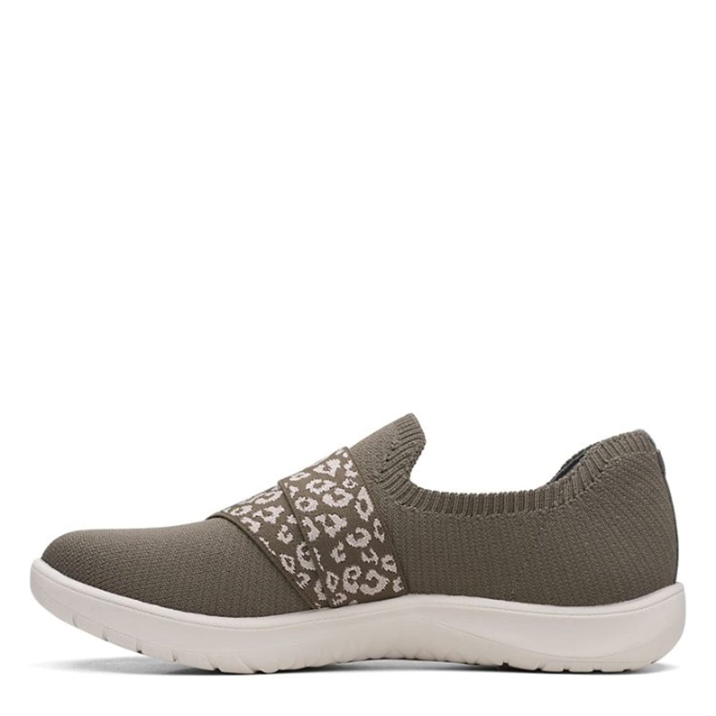 Clarks Adella Stride Dark Olive Textile 9 B (M)