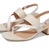 Cole Haan Womens Anica Lux Block Heel, Sandollar/White Leather, 6.5-B US
