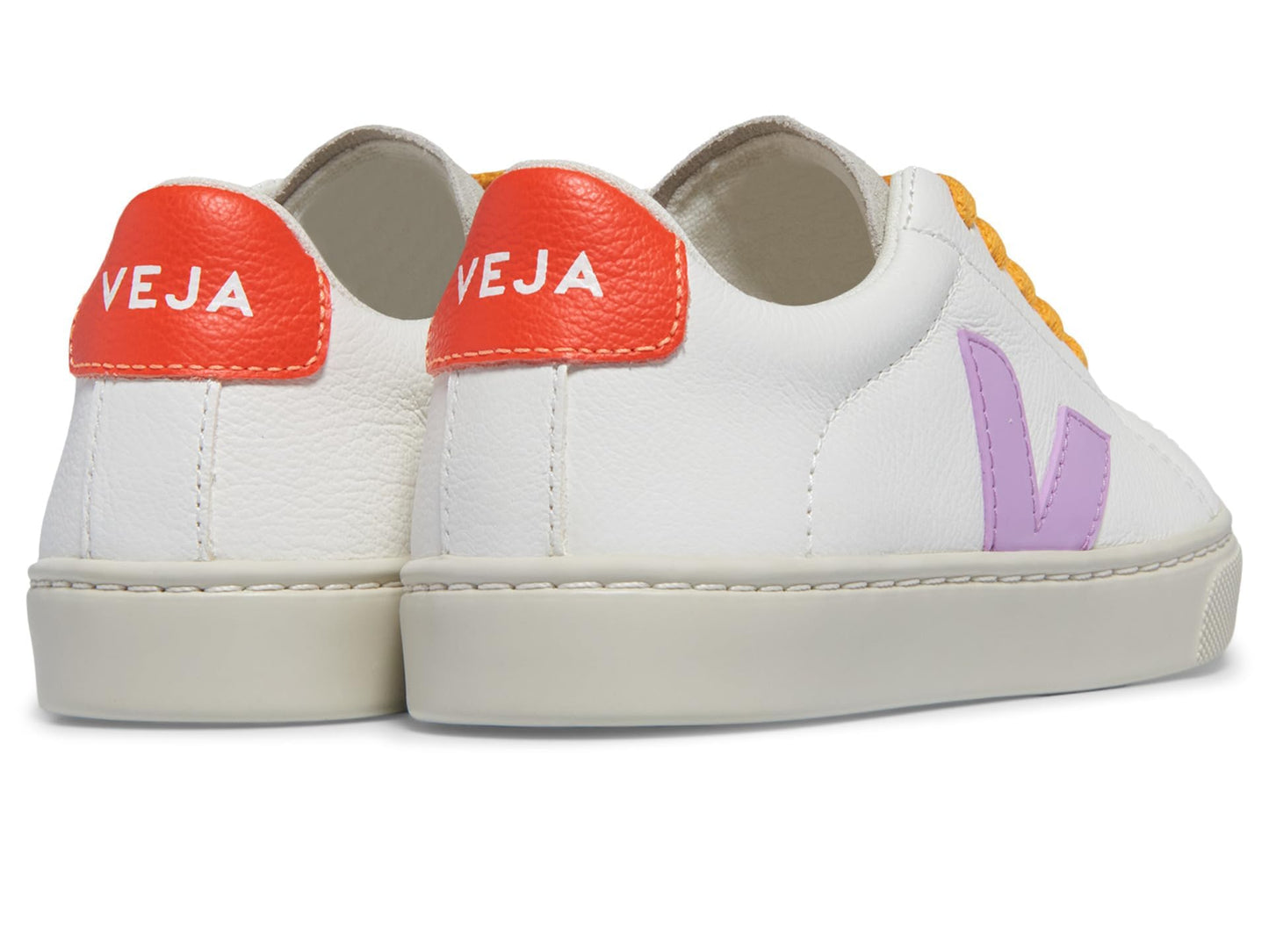 VEJA Small Esplar Laces (Little Big Kid) Sneaker, Extra-White_Orchid_Orange-Fluo, 13 Wide US Unisex