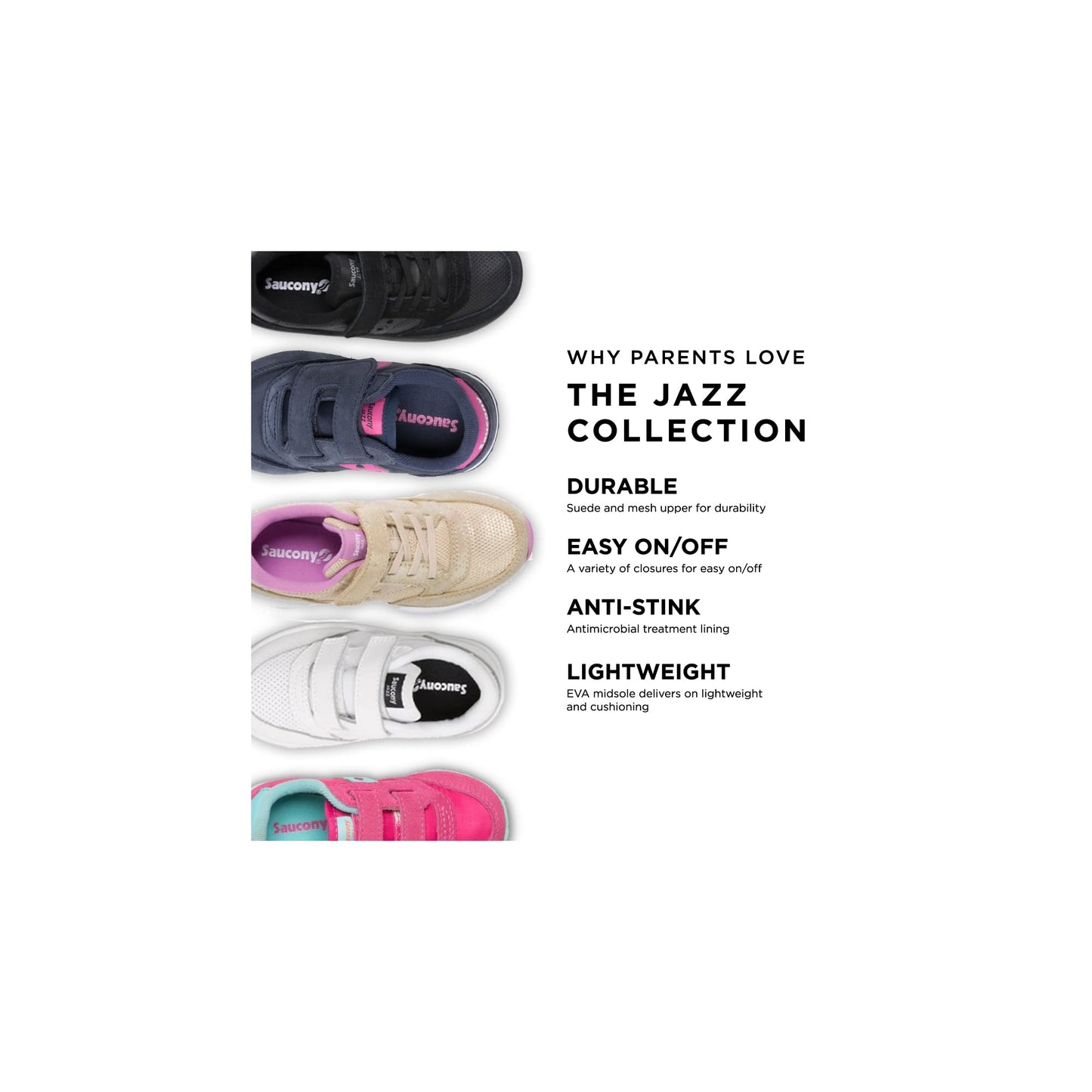 Saucony Unisex-child Baby Jazz Hook & Loop , PINK/TURQ/LIME, 10 M