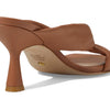 Stuart Weitzman Playa 75 Knot Sandal for Women - Sculptural Heel, Voluminous Knotted Detail, and Lacquered Nappa Leather Footwear Tan 7.5 M