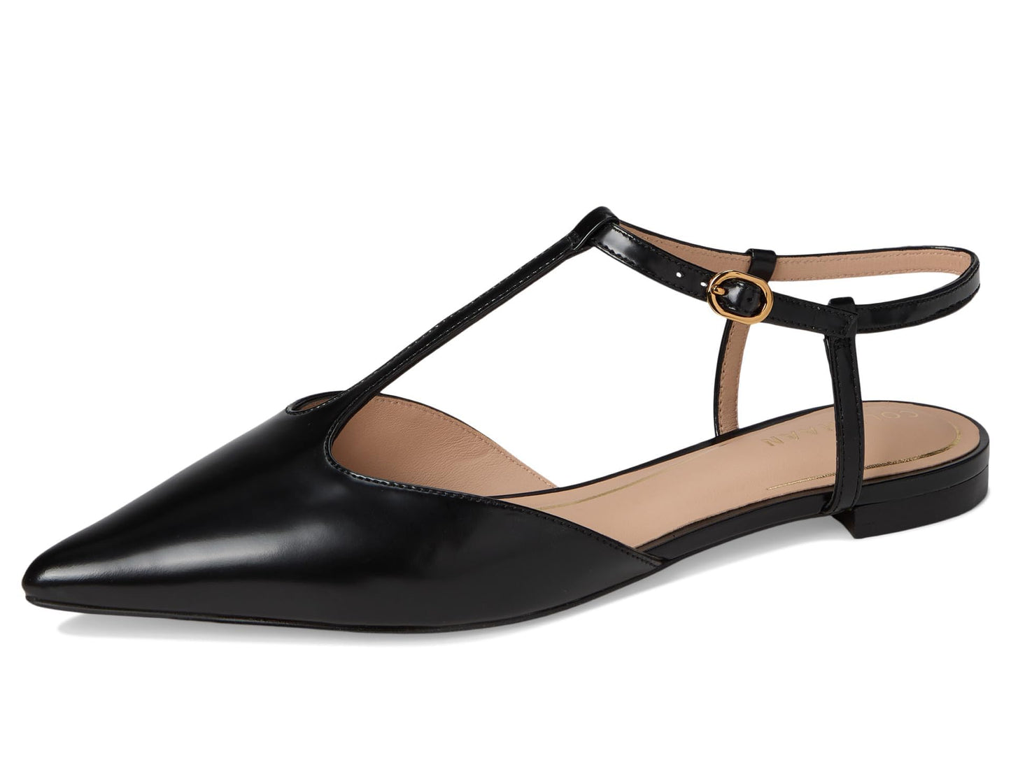 Cole Haan Women's Marlah T-Strap Ballet Flats, Black Box Leather, 11-B US