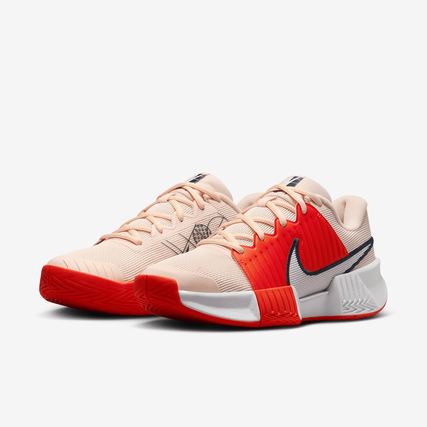 Nike Zoom Challenge Women's Pickleball Shoes (FQ4155-801, Crimson Tint/Total Crimson/White) Size 7