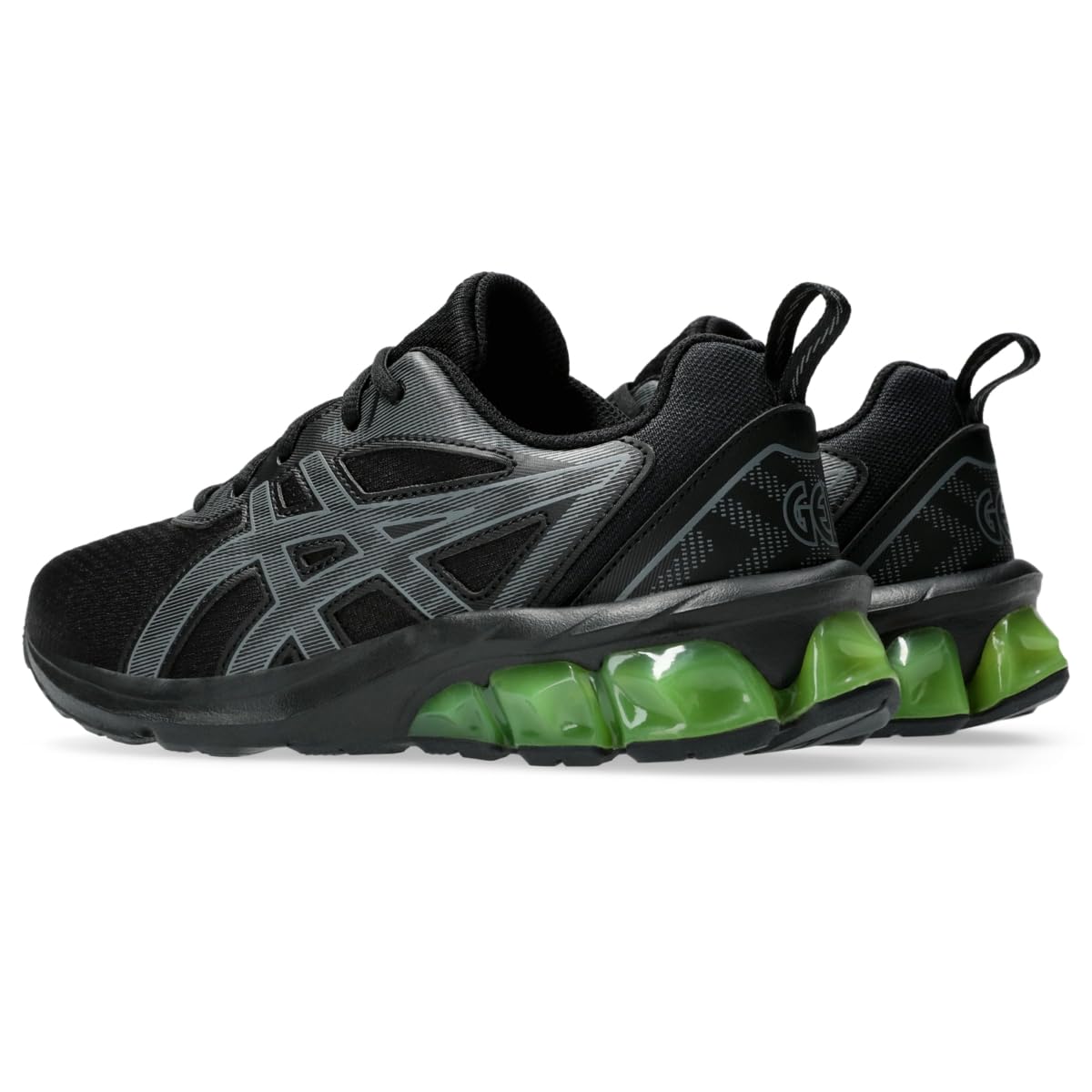 ASICS Kid's Gel-Quantum 90 IV Grade School Sportstyle Shoes, 3.5, Black/NEON Lime