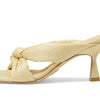 Stuart Weitzman Playa 75 Knot Sandal for Women - Sculptural Heel, Voluminous Knotted Detail, and Lacquered Nappa Leather Footwear Wheat 6.5 M