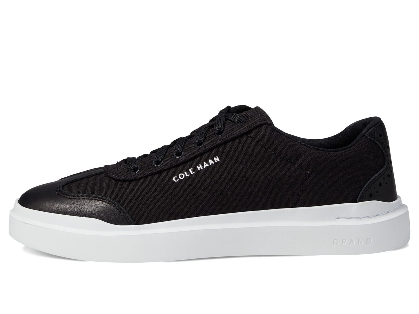 Cole Haan Grandpro Rally Canvas T-Toe Black/Optic White 6 B (M)