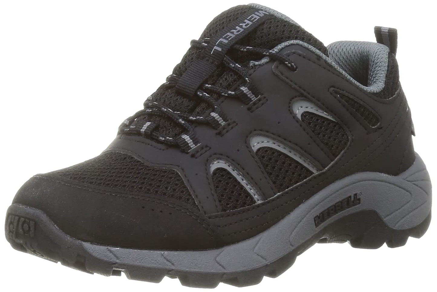 Merrell Unisex Kid's OAKCREEK Low LACE Waterproof Hiking Shoe, Black/Grey, 1.5 Medium