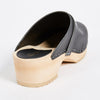 swedish hasbeens Women's Swedish Husband Clog,Black/Nature,8 M US