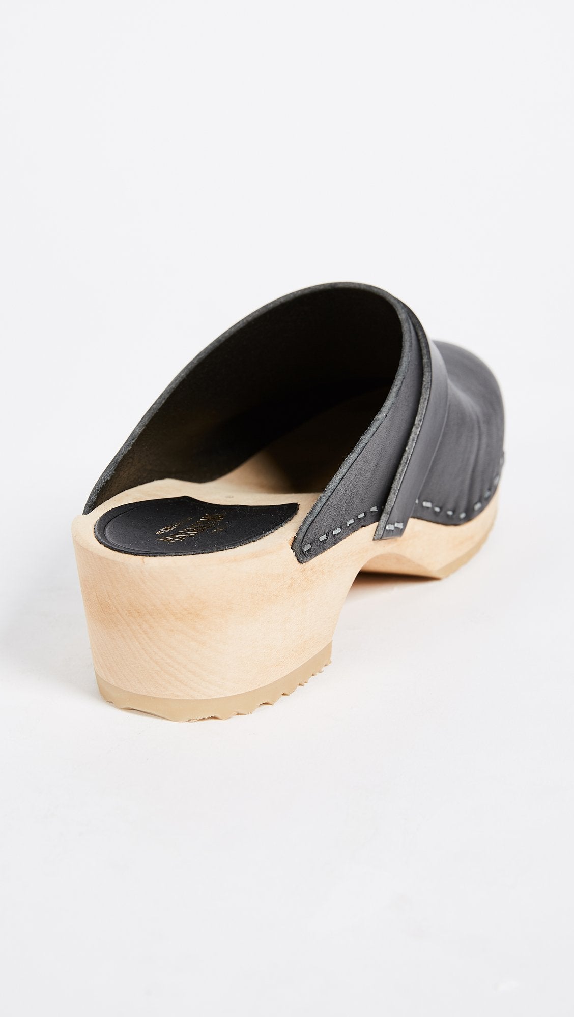 swedish hasbeens Women's Swedish Husband Clog,Black/Nature,8 M US
