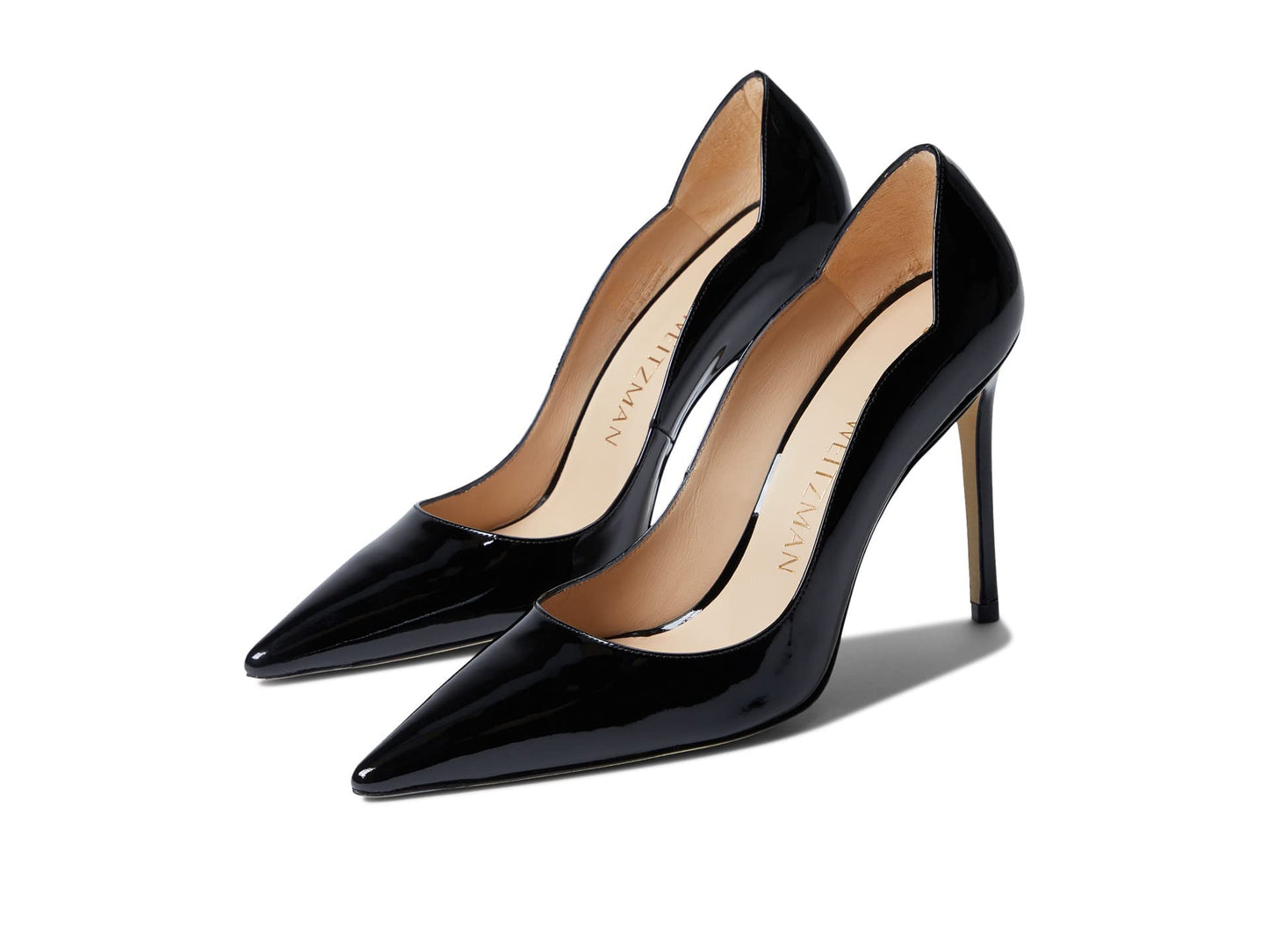 Stuart Weitzman Womens Stuart 100 Scallop Pump Black 5 B