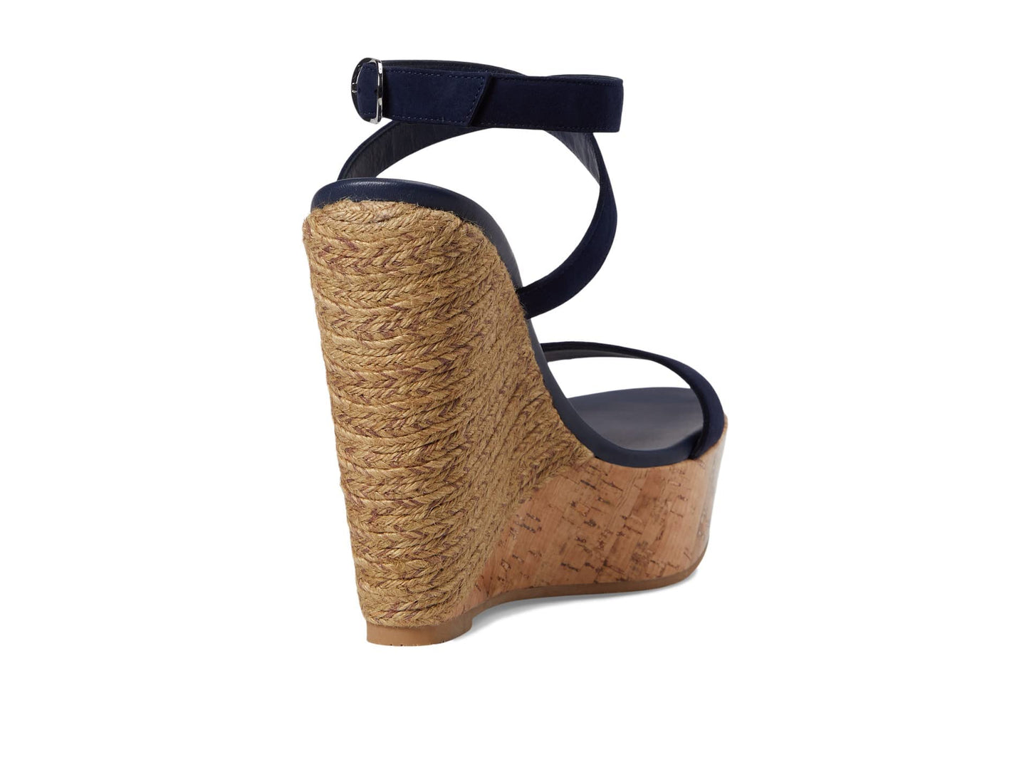 Stuart Weitzman 5050 Wedge Sandal Nice Blue/Natural 8 B