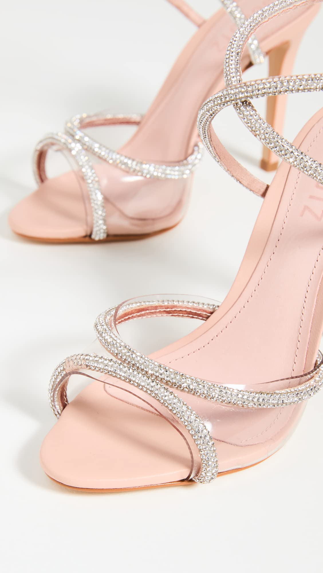 SCHUTZ Women's Louise Sandals, Cristal/Transparente/Rose, Rose Gold, Tan, Clear, 8.5 Medium US