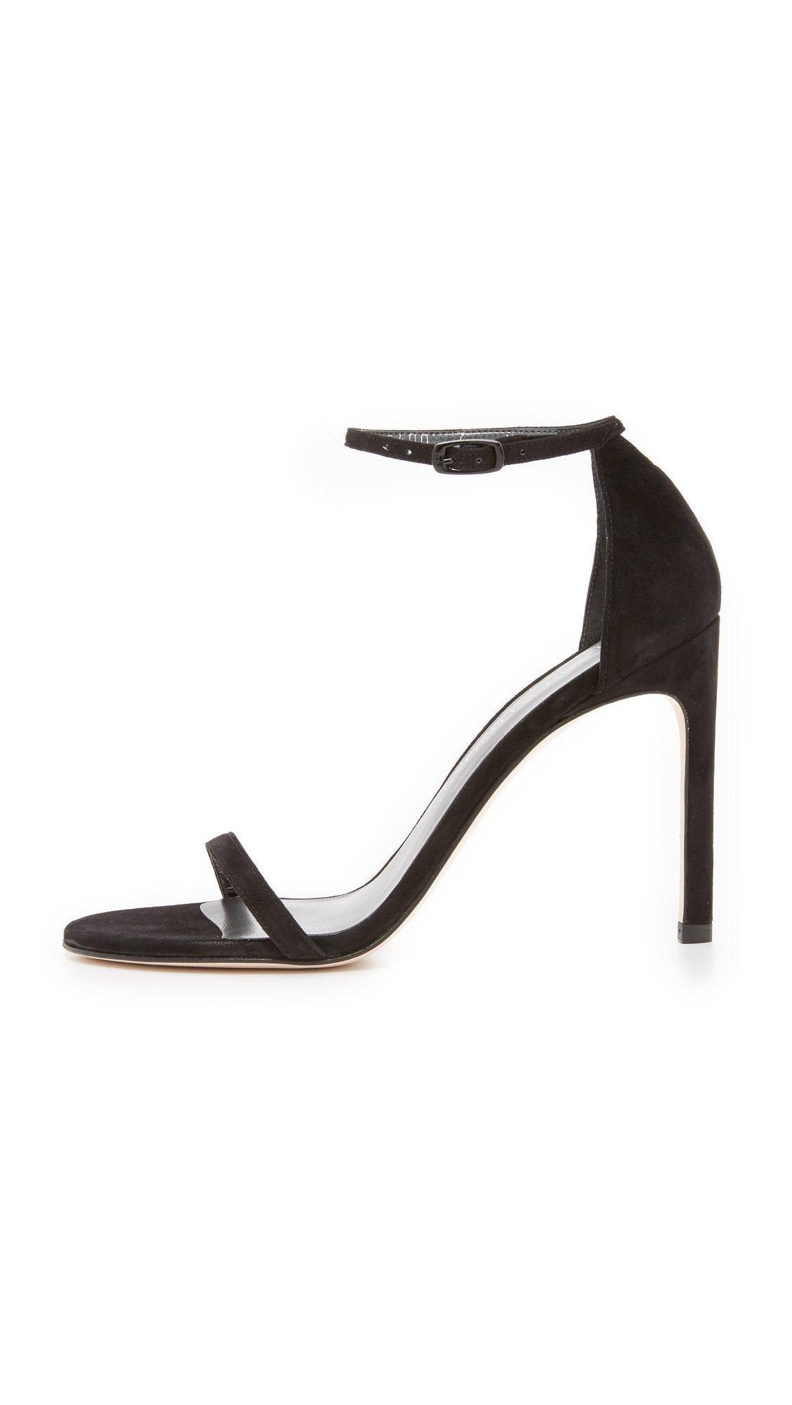 Stuart Weitzman Nudistsong Ankle Strap Sandal Black Suede 9.5 M