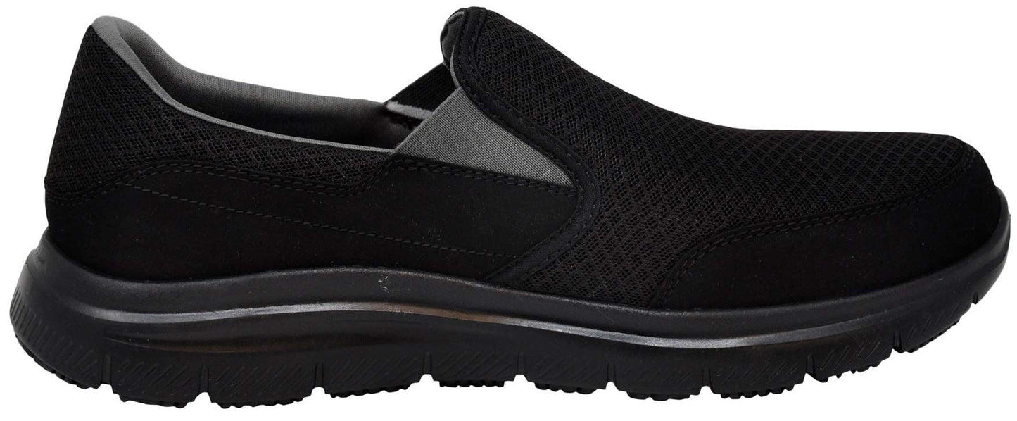 Skechers Men's Skechers Men's Flex Advantage Slip Resistant Sr Mcallen Slip on Work Shoe, Black/Charcoal, 8
