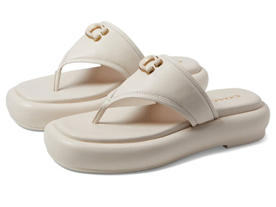 Coach Sylvie Leather Sandal Chalk 9 B (M)