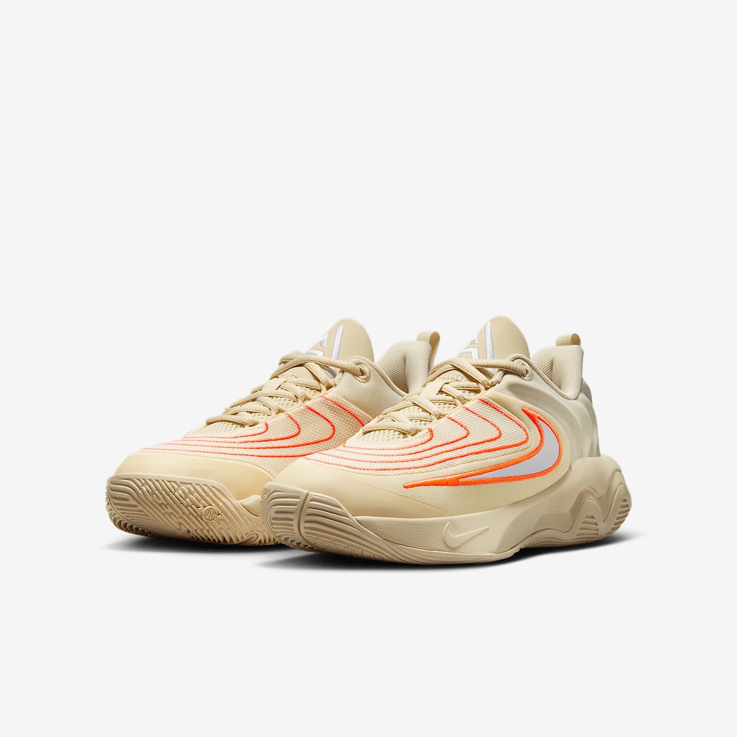Giannis Immortality 4 Big Kids' Basketball Shoes (FZ6734-200, Light Khaki/Alabaster/Total Orange/White) Size 2.5