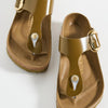Birkenstock Women's Gizeh Big Buckle Sandals, High Shine Mud Green, 11 Medium US