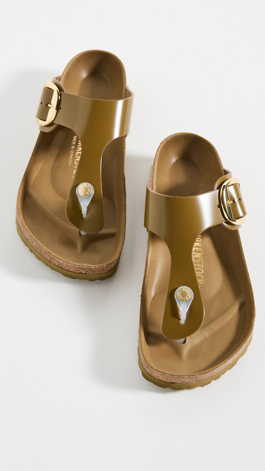 Birkenstock Women's Gizeh Big Buckle Sandals, High Shine Mud Green, 11 Medium US