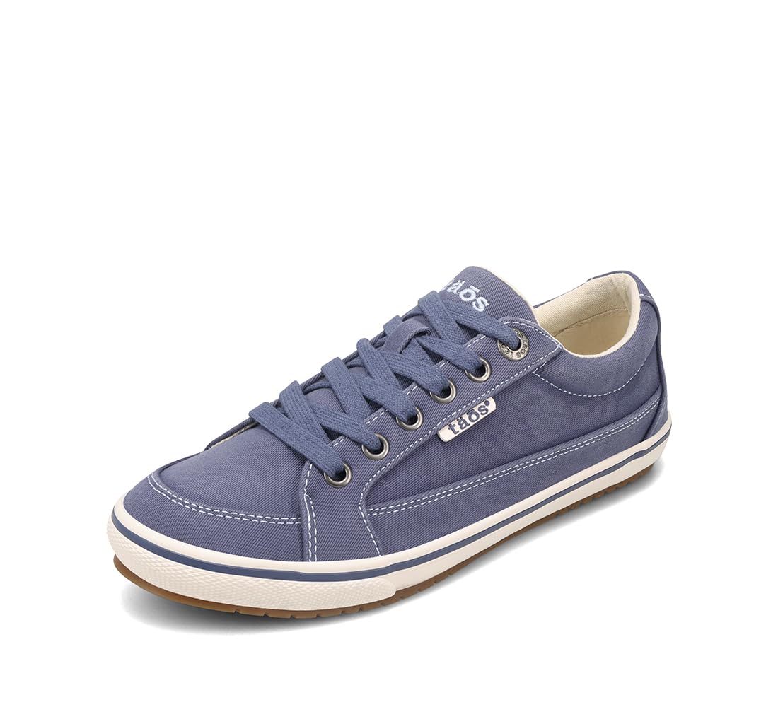 Taos Footwear Women's Moc Star Indigo Distressed Sneaker 8.5 (W) US