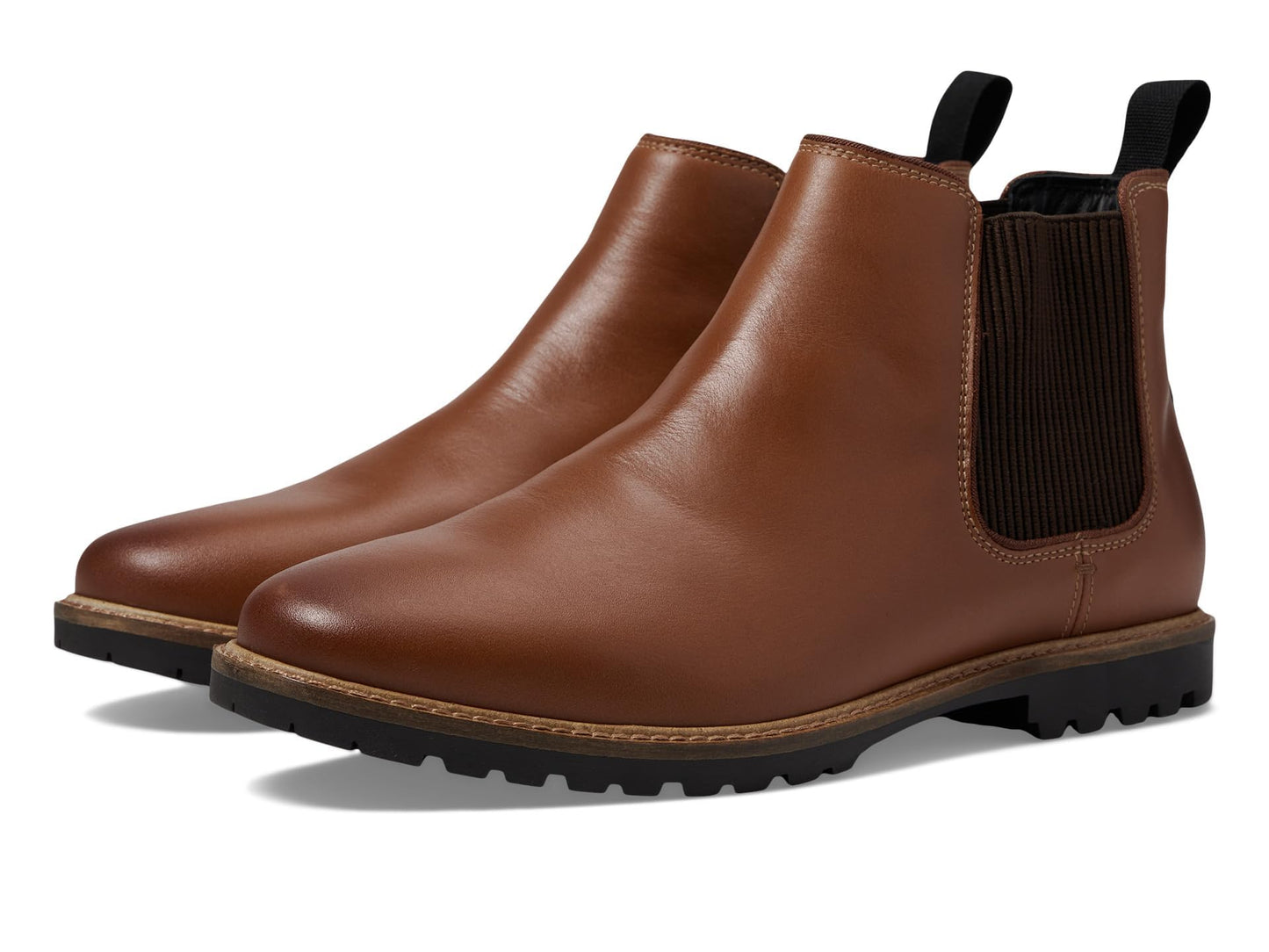 Cole Haan Men's Midland Lug Chelsea Boot, British Tan/Black Water Resistant, 13