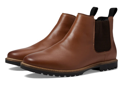 Cole Haan Men's Midland Lug Chelsea Boot, British Tan/Black Water Resistant, 13