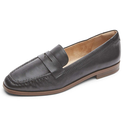 Rockport Women's Susana Penny, Black Leather, 10