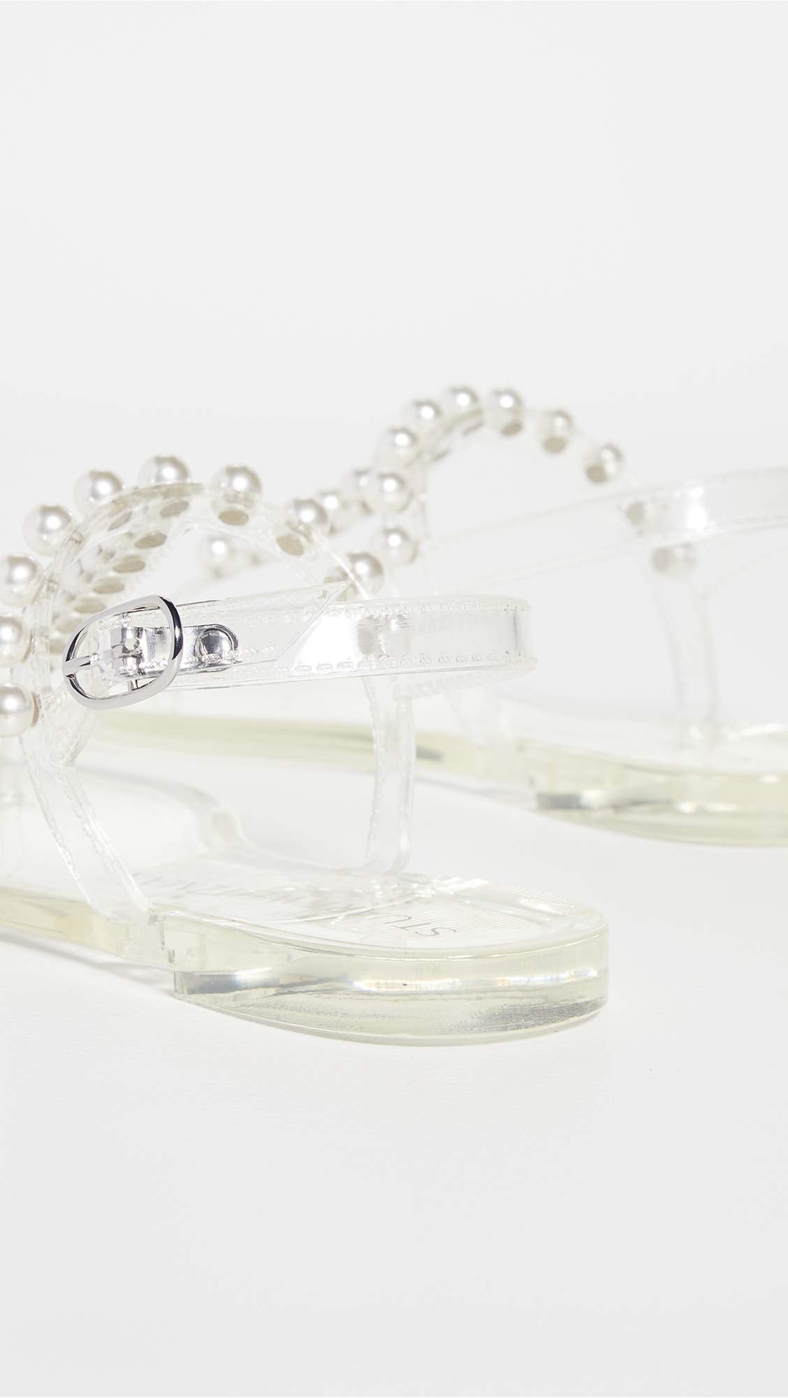 Stuart Weitzman Women's Goldie Jelly Sandals, Clear, 10 Medium US