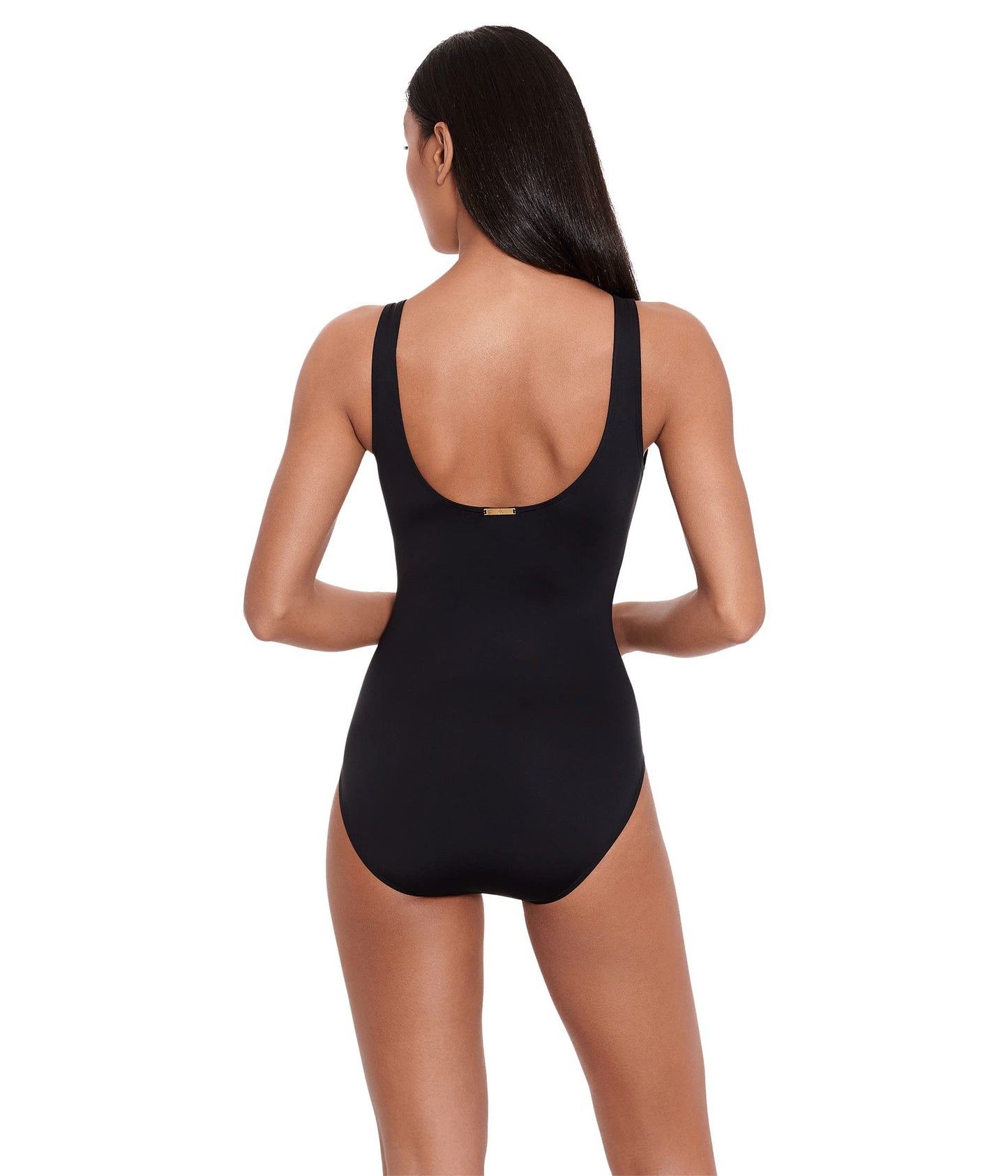 Lauren Ralph Lauren Beach Club Solids Ring Front Underwire One-Piece Black 10